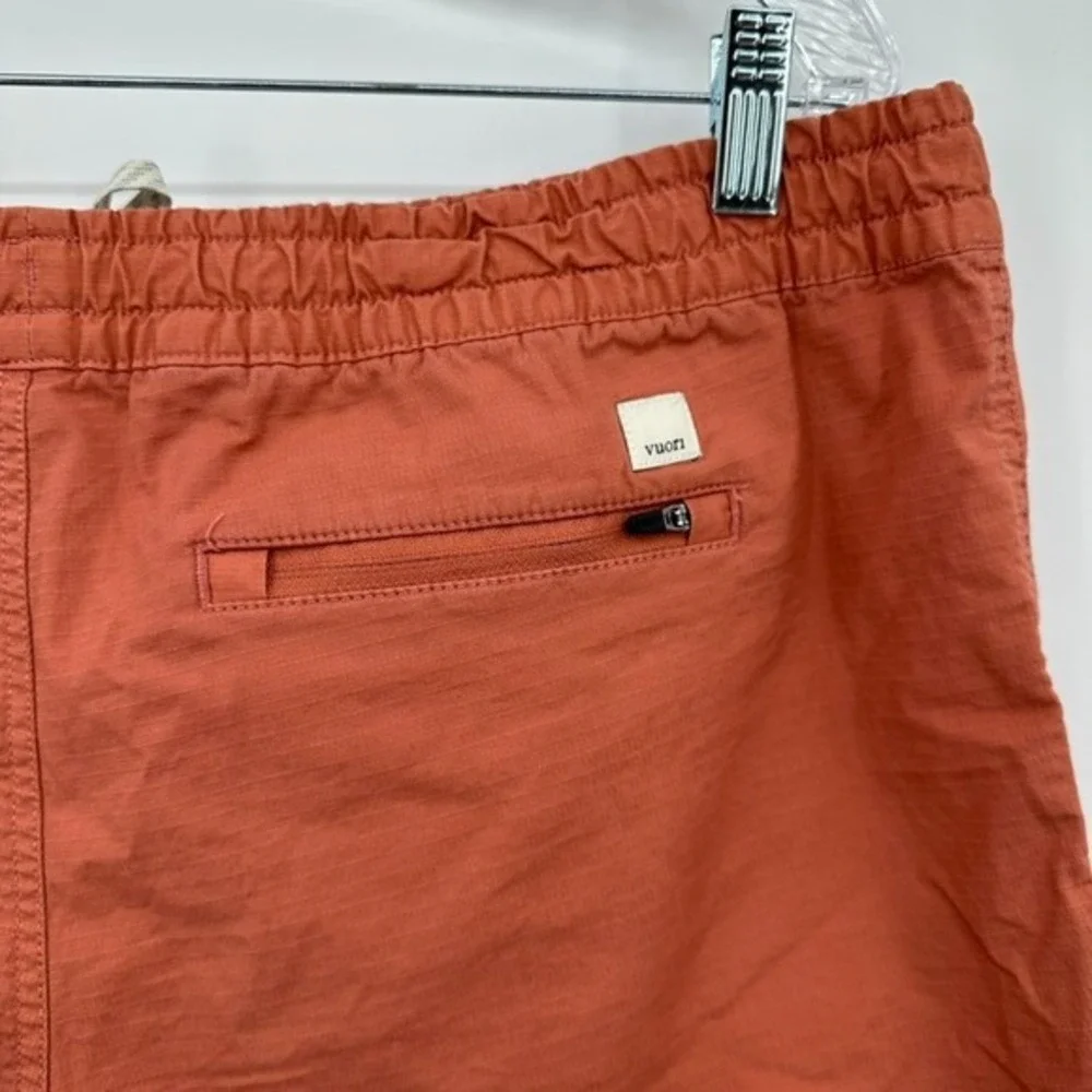 Vuori Womens XL Vintage Ripstop Shorts Cinnamon Orange Organic Cotton - Picture 5 of 8